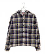 SUPREMEシュプリーム）の古着「26SS Hooded Flannel Shirt brown チェックシャツ」｜ベージュ×ネイビー