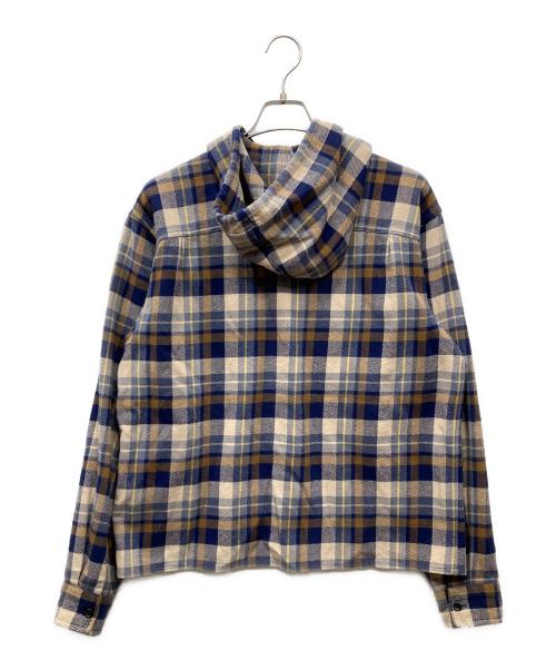 SUPREME（シュプリーム）Supreme (シュプリーム) 26SS Hooded Flannel Shirt brown チェックシャツ ベージュ×ネイビー サイズ:Sの古着・服飾アイテム