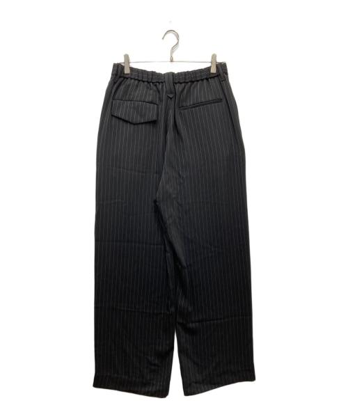 CULLNI（クルニ）CULLNI (クルニ) Stripe Double Cloth Tuck Wide Pant ストライプタックワイドパンツ ブラック サイズ:2の古着・服飾アイテム