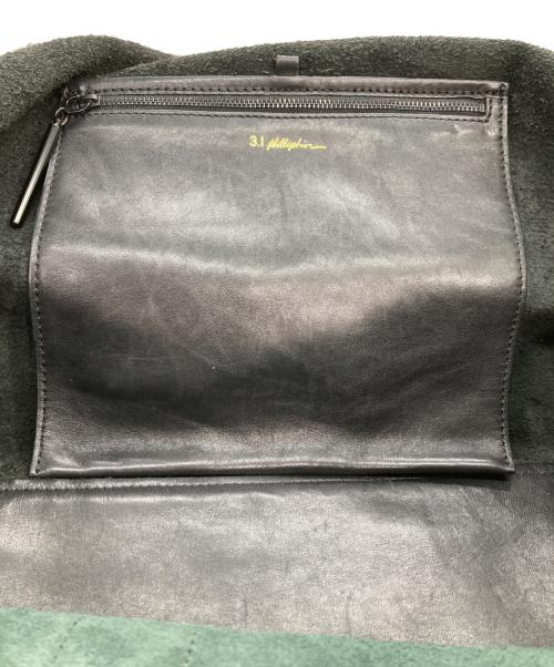 3.1 phillip lim（スリーワンフィリップリム）3.1 phillip lim (スリーワンフィリップリム) レザートートバッグ ブラック×グリーンの古着・服飾アイテム