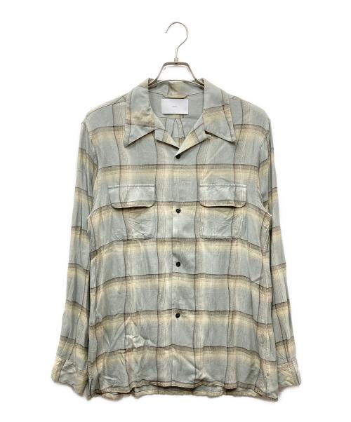 SUGARHILL（シュガーヒル）SUGARHILL (シュガーヒル) OMBRE PLAID OPEN COLLAR SHIRTS オンブレプレイドオープンカラーシャツ ブルー×イエロー サイズ:2の古着・服飾アイテム