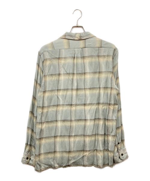 SUGARHILL（シュガーヒル）SUGARHILL (シュガーヒル) OMBRE PLAID OPEN COLLAR SHIRTS オンブレプレイドオープンカラーシャツ ブルー×イエロー サイズ:2の古着・服飾アイテム