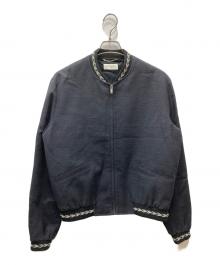 Saint Laurent Paris（サンローランパリ）の古着「シルク混ジップアップボンバージャケット」｜ブラック