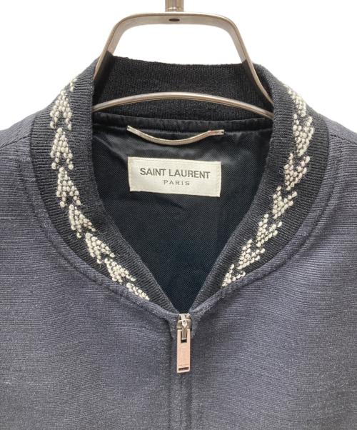 Saint Laurent Paris（サンローランパリ）Saint Laurent Paris (サンローランパリ) シルク混ジップアップボンバージャケット ブラック サイズ:52の古着・服飾アイテム