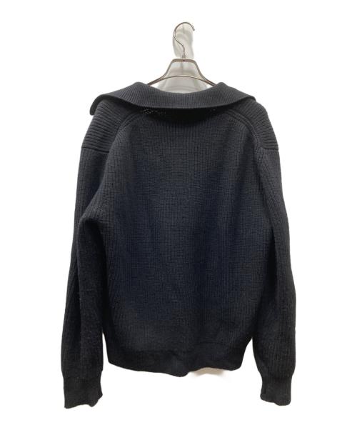 YOKE（ヨーク）YOKE (ヨーク) Rib Skipper Sweater スキッパーネックニット ブラック サイズ:3の古着・服飾アイテム