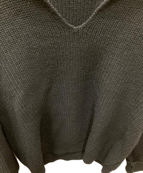 YOKE（ヨーク）YOKE (ヨーク) Rib Skipper Sweater スキッパーネックニット ブラック サイズ:3の古着・服飾アイテム