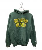 WACKO MARIA×Championワコマリア×チャンピオン）の古着「REVERSE WEAVEプルオーバーパーカー」｜グリーン×イエロー