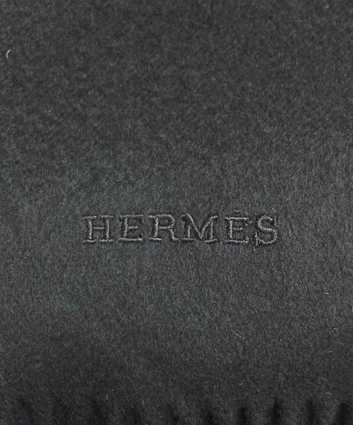 HERMES（エルメス）HERMES (エルメス) カシミヤストール ブラックの古着・服飾アイテム