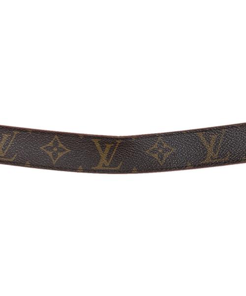 LOUIS VUITTON（ルイ ヴィトン）LOUIS VUITTON (ルイ ヴィトン) サンチュール LVイニシャル レザーベルト ブラウン×レッド サイズ:90/36の古着・服飾アイテム