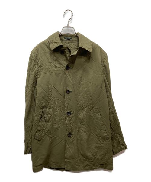COMME des GARCONS HOMME（コムデギャルソン オム）COMME des GARCONS HOMME (コムデギャルソン オム) ポリ縮織 シワ加工コート グリーン サイズ:Sの古着・服飾アイテム