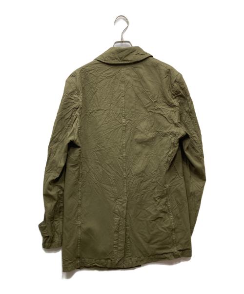 COMME des GARCONS HOMME（コムデギャルソン オム）COMME des GARCONS HOMME (コムデギャルソン オム) ポリ縮織 シワ加工コート グリーン サイズ:Sの古着・服飾アイテム