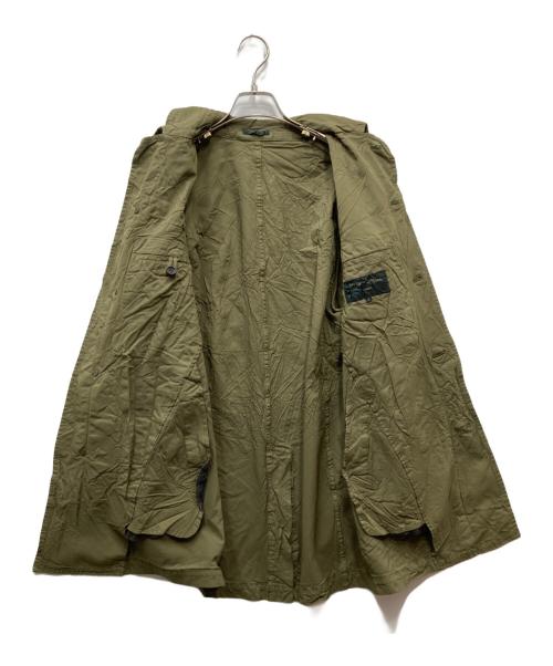 COMME des GARCONS HOMME（コムデギャルソン オム）COMME des GARCONS HOMME (コムデギャルソン オム) ポリ縮織 シワ加工コート グリーン サイズ:Sの古着・服飾アイテム