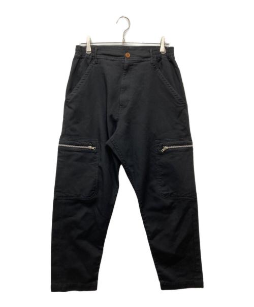 COMME des GARCONS HOMME DEUX（コムデギャルソン オム ドゥ）COMME des GARCONS HOMME DEUX (コムデギャルソン オム ドゥ) ポリ縮絨 ジップデザインパンツ ブラック サイズ:Mの古着・服飾アイテム