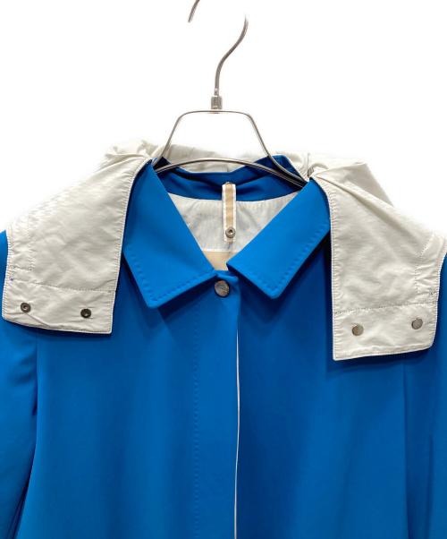 MaxMara city（マックスマーラシティー）MaxMara city (マックスマーラシティー) フード付コート ブルー サイズ:40の古着・服飾アイテム