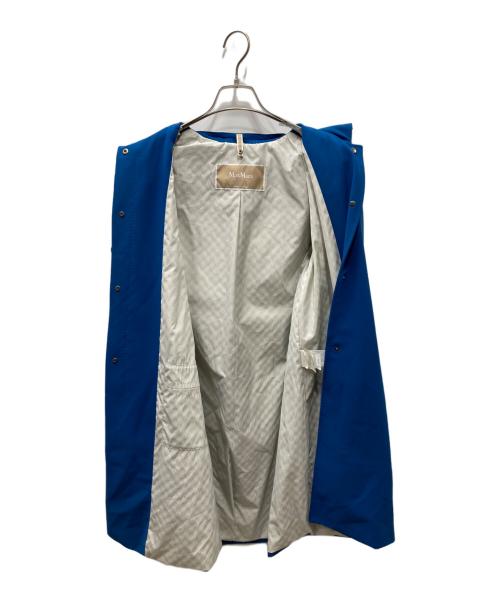 MaxMara city（マックスマーラシティー）MaxMara city (マックスマーラシティー) フード付コート ブルー サイズ:40の古着・服飾アイテム