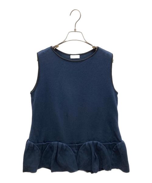 BALLSEY（ボールジィ）BALLSEY (ボールジィ) ミラノリブ タックヘムノースリーブプルオーバー ネイビー サイズ:SIZE Sの古着・服飾アイテム