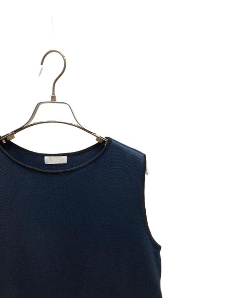 BALLSEY（ボールジィ）BALLSEY (ボールジィ) ミラノリブ タックヘムノースリーブプルオーバー ネイビー サイズ:SIZE Sの古着・服飾アイテム