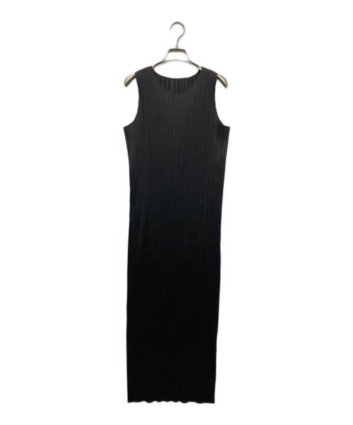 PLEATS PLEASE（プリーツプリーズ）PLEATS PLEASE (プリーツプリーズ) BASICS ノースリーブプリーツワンピース ブラック サイズ:3の古着・服飾アイテム