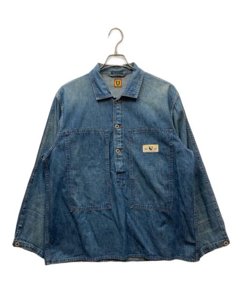 HUMAN MADE（ヒューマンメイド）HUMAN MADE (ヒューマンメイド) Denim Workshirt Indigo プルオーバー デニムワークシャツ ブルー サイズ:XLの古着・服飾アイテム