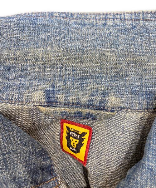 HUMAN MADE（ヒューマンメイド）HUMAN MADE (ヒューマンメイド) Denim Workshirt Indigo プルオーバー デニムワークシャツ ブルー サイズ:XLの古着・服飾アイテム