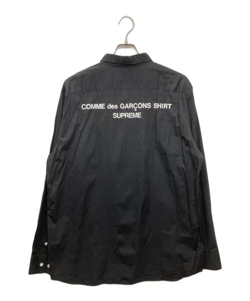 COMME des GARCONS SHIRT（コムデギャルソンシャツ）COMME des GARCONS SHIRT SUPREME (シュプリーム) 18AW Cotton Patchwork Button Up Shirt コットンパッチワークシャツ ブラック×レッド サイズ:Xの古着・服飾アイテム