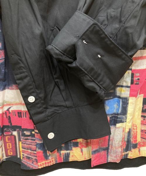 COMME des GARCONS SHIRT（コムデギャルソンシャツ）COMME des GARCONS SHIRT SUPREME (シュプリーム) 18AW Cotton Patchwork Button Up Shirt コットンパッチワークシャツ ブラック×レッド サイズ:Xの古着・服飾アイテム