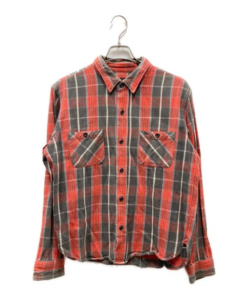 TENDERLOIN（テンダーロイン）TENDERLOIN (テンダーロイン) フランネルチェックシャツ レッド×グレー サイズ:Mの古着・服飾アイテム