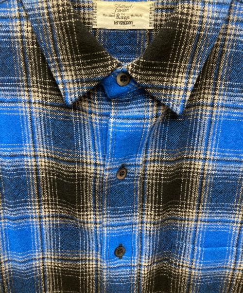 Rags McGREGOR（ラグスマックレガー）Rags McGREGOR (ラグスマックレガー) ORIGINAL CHECK SMALL COLLAR SHIRT チェックスモールカラーシャツ ブルー×ブラック サイズ:Lの古着・服飾アイテム
