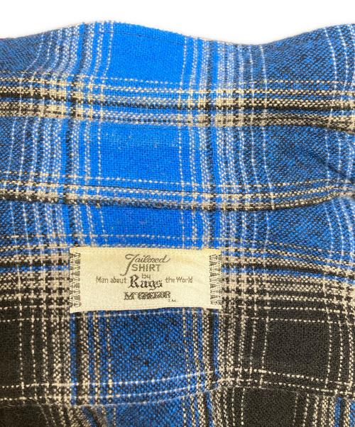 Rags McGREGOR（ラグスマックレガー）Rags McGREGOR (ラグスマックレガー) ORIGINAL CHECK SMALL COLLAR SHIRT チェックスモールカラーシャツ ブルー×ブラック サイズ:Lの古着・服飾アイテム