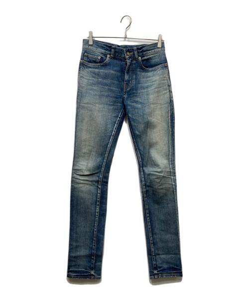 Saint Laurent Paris（サンローランパリ）Saint Laurent Paris (サンローランパリ) D24 ヴィンテージ加工 スキニーデニムパンツ ブルー サイズ:27の古着・服飾アイテム