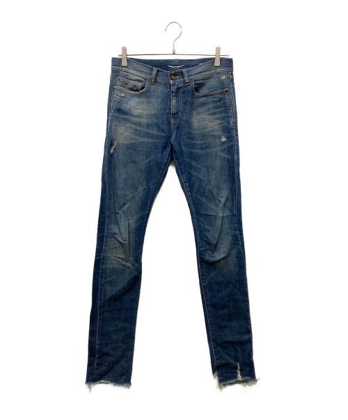 Saint Laurent Paris（サンローランパリ）Saint Laurent Paris (サンローランパリ) D03 ダメージ加工デニムパンツ インディゴ サイズ:28の古着・服飾アイテム