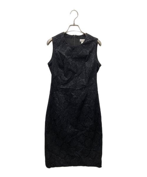 CELINE（セリーヌ）CELINE (セリーヌ) ジャガード ノースリーブワンピース ブラック サイズ:36の古着・服飾アイテム
