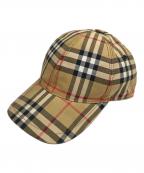 BURBERRYバーバリー）の古着「ノバチェックキャップ」｜ベージュ×ブラック