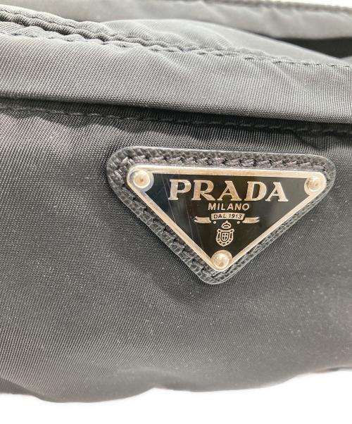 PRADA（プラダ）PRADA (プラダ) プレート ナイロンウエストバッグ ブラックの古着・服飾アイテム