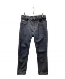 sacai（サカイ）の古着「Slim Tapered Denim Pants ベルテッド スリム テーパード デニムパンツ」｜インディゴ