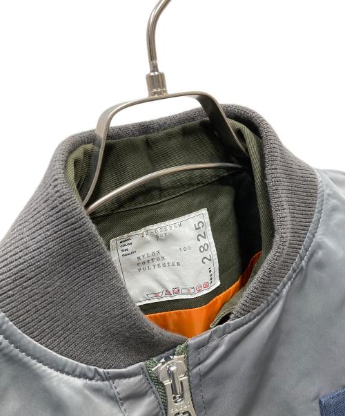 sacai（サカイ）sacai (サカイ) Nylon Twill Mix Blouson レイヤードジャケット グレー×カーキ サイズ:SIZE 1の古着・服飾アイテム