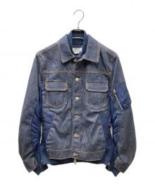 sacai×A.P.C.（サカイ×アーペーセー）の古着「eimi denim jacket ドッキング再構築デニムジャケット」｜インディゴ×ネイビー