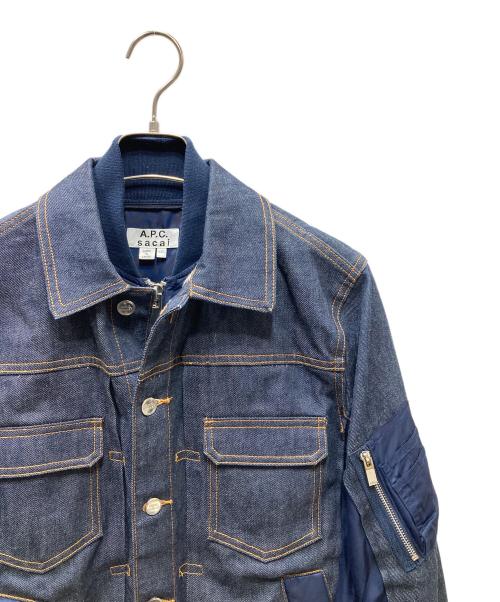 sacai（サカイ）sacai (サカイ) A.P.C. (アーペーセー) eimi denim jacket ドッキング再構築デニムジャケット インディゴ×ネイビー サイズ:SIZE XXSの古着・服飾アイテム