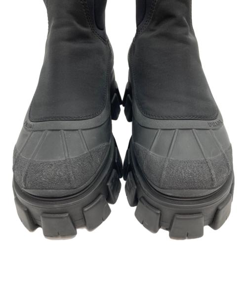 PRADA（プラダ）PRADA (プラダ) 22AW Re-Nylon モノリス リナイロン ギャバジン サイドゴアブーツ ブラック サイズ:7.5の古着・服飾アイテム