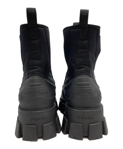 PRADA（プラダ）PRADA (プラダ) 22AW Re-Nylon モノリス リナイロン ギャバジン サイドゴアブーツ ブラック サイズ:7.5の古着・服飾アイテム