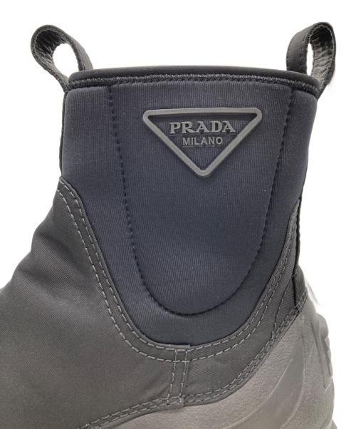 PRADA（プラダ）PRADA (プラダ) 22AW Re-Nylon モノリス リナイロン ギャバジン サイドゴアブーツ ブラック サイズ:7.5の古着・服飾アイテム
