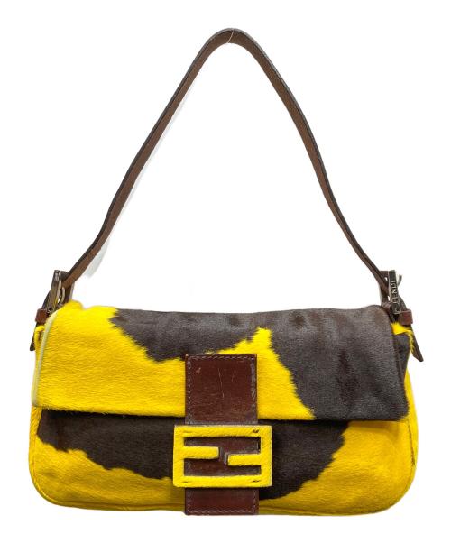 FENDI（フェンディ）FENDI (フェンディ) ハラコマンマバケット イエロー×ブラウンの古着・服飾アイテム