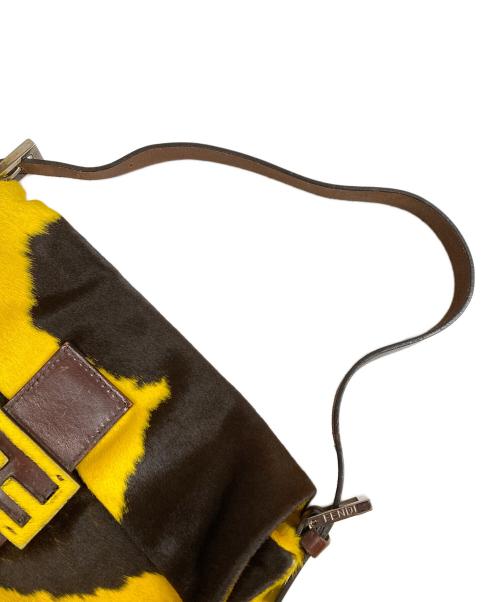 FENDI（フェンディ）FENDI (フェンディ) ハラコマンマバケット イエロー×ブラウンの古着・服飾アイテム