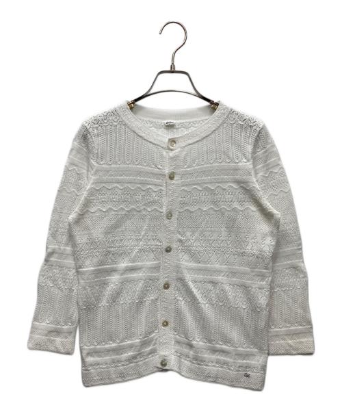 45R（フォーティファイブ・アール）45R (フォーティファイブ・アール) ニットレースCARDIGAN ホワイト サイズ:2の古着・服飾アイテム