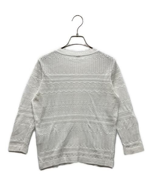 45R（フォーティファイブ・アール）45R (フォーティファイブ・アール) ニットレースCARDIGAN ホワイト サイズ:2の古着・服飾アイテム