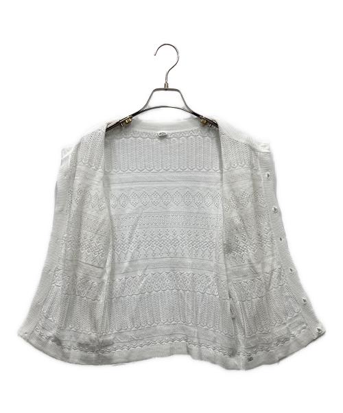 45R（フォーティファイブ・アール）45R (フォーティファイブ・アール) ニットレースCARDIGAN ホワイト サイズ:2の古着・服飾アイテム