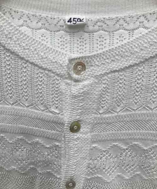 45R（フォーティファイブ・アール）45R (フォーティファイブ・アール) ニットレースCARDIGAN ホワイト サイズ:2の古着・服飾アイテム