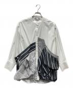UN3D.アンスリード）の古着「DECONSTRUCTION DOCKING SHIRT ディコンストラクションドッキングシャツ」｜ホワイト×グレー