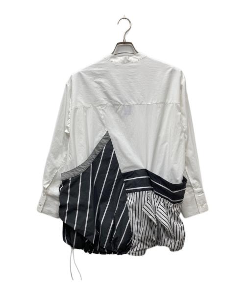 UN3D.（アンスリード）UN3D. (アンスリード) DECONSTRUCTION DOCKING SHIRT ディコンストラクションドッキングシャツ ホワイト×グレー サイズ:36の古着・服飾アイテム