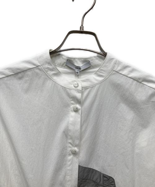 UN3D.（アンスリード）UN3D. (アンスリード) DECONSTRUCTION DOCKING SHIRT ディコンストラクションドッキングシャツ ホワイト×グレー サイズ:36の古着・服飾アイテム